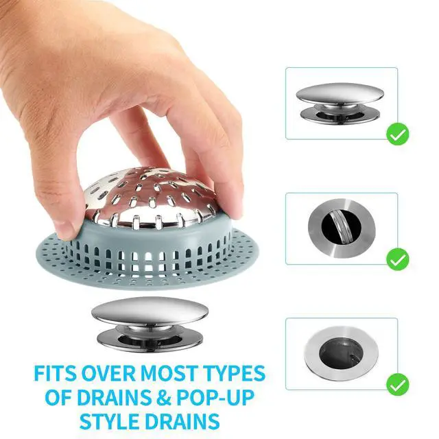 Alt view image 3 of 6 - Bathtub Drain Hair Catcher Shower Drain Cover Sink Drain Protector