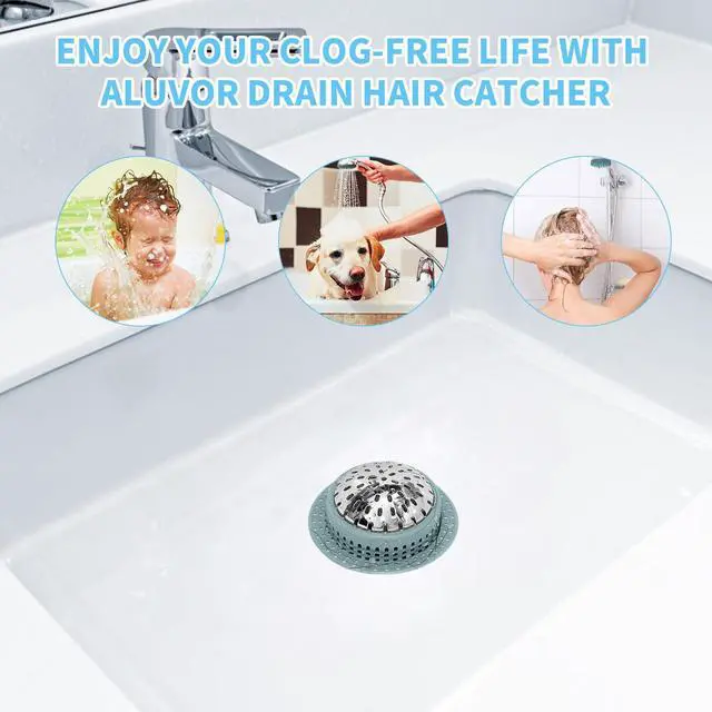 Alt view image 6 of 6 - Bathtub Drain Hair Catcher Shower Drain Cover Sink Drain Protector
