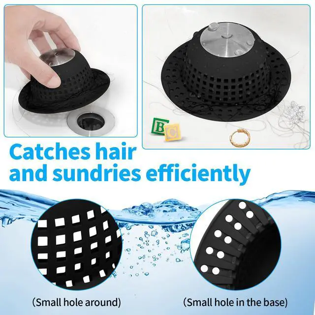 Alt view image 6 of 6 - Shower Drain Hair Catcher Bathtub Drain Cover Sink Drain Protector