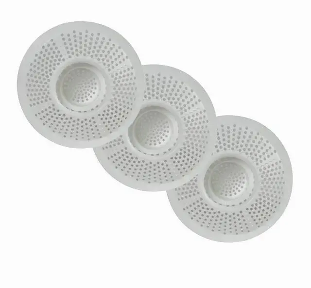 Main image of Hairstopper Drain Cover Hair Catcher for Shower and Bathtub, Protects Against Clogs Without Blocking Water Flow, White, 3 Pack
