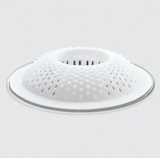 Alt view image 2 of 7 - Hairstopper Drain Cover Hair Catcher for Shower and Bathtub, Protects Against Clogs Without Blocking Water Flow, White, 3 Pack