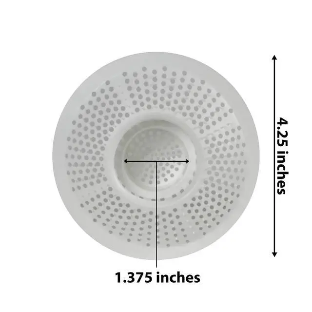 Alt view image 6 of 7 - Hairstopper Drain Cover Hair Catcher for Shower and Bathtub, Protects Against Clogs Without Blocking Water Flow, White, 3 Pack