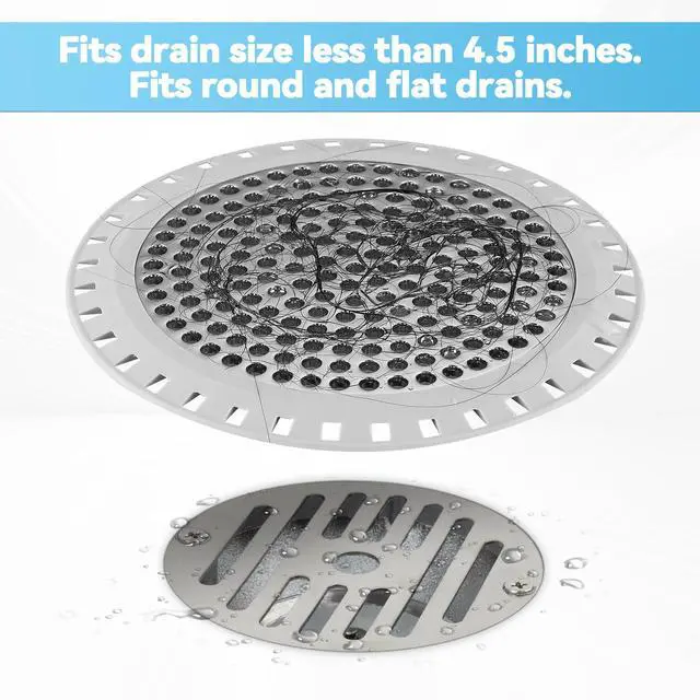 Alt view image 4 of 6 - Shower Drain Hair Catcher, Shower Drain Cover Bathtub Drain Strainer