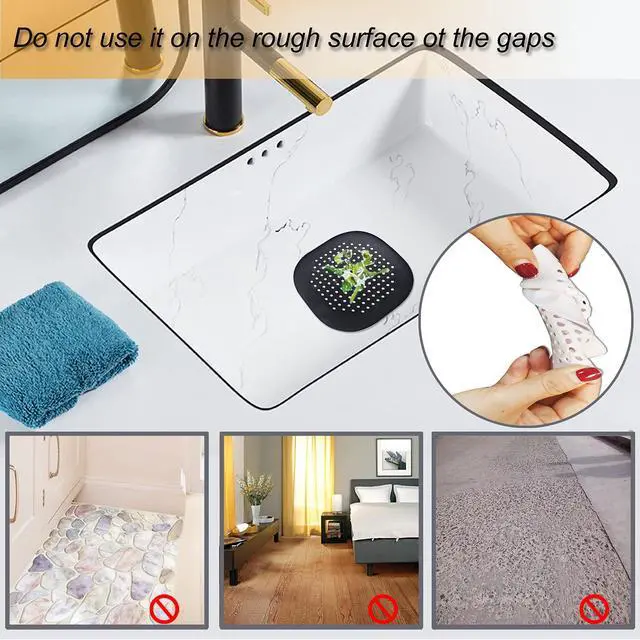 Alt view image 2 of 7 - Hair Drain Catcher,Square Cover for Shower 2 Pack (Black)