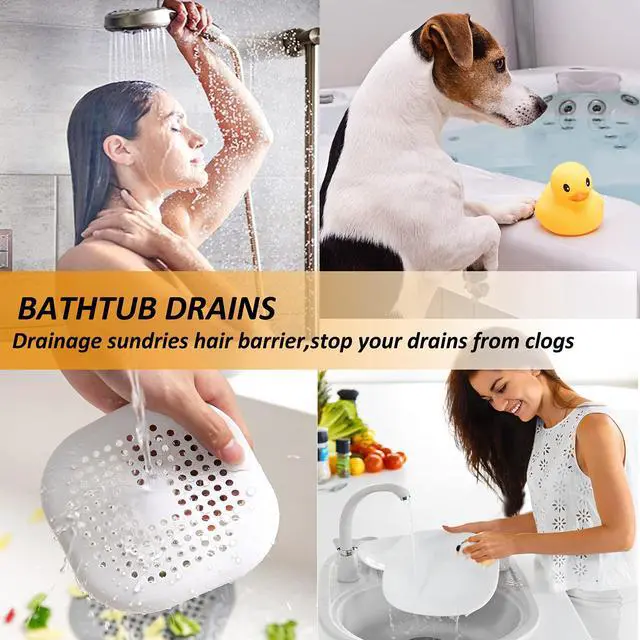Alt view image 4 of 7 - Hair Drain Catcher,Square Cover for Shower 2 Pack (Black)