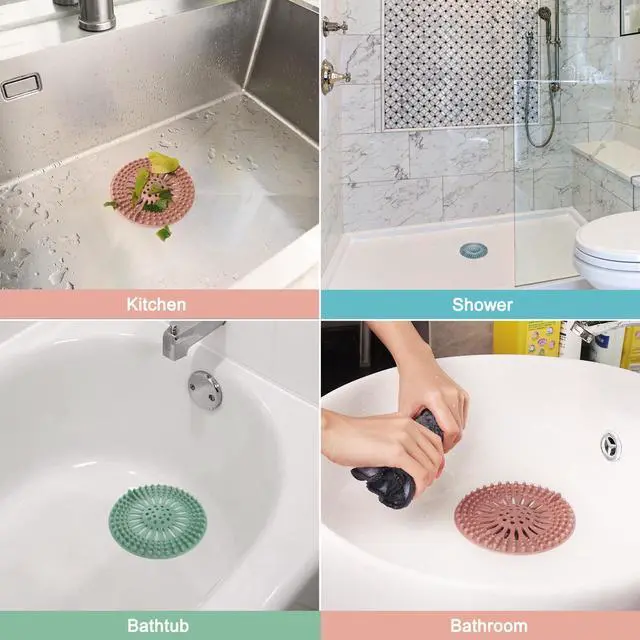 Alt view image 2 of 7 - 5 Pack Sink Drain Strainer, Hair Catcher for Bathroom Tub Shower