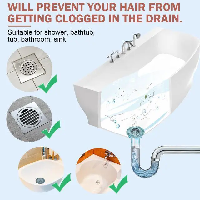 Alt view image 5 of 7 - 5 Pack Sink Drain Strainer, Hair Catcher for Bathroom Tub Shower