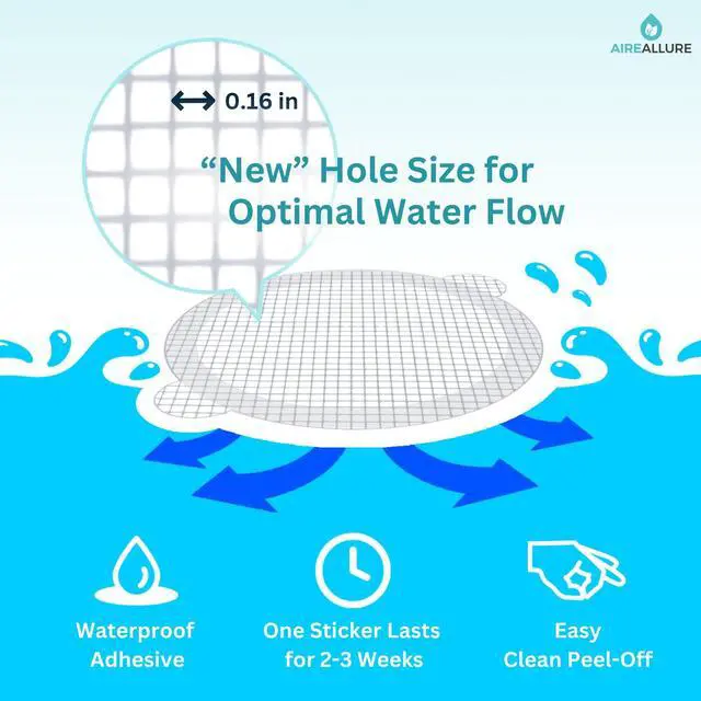 Alt view image 4 of 7 - 25 Pack Disposable Shower Drain Hair Catcher Mesh Stickers - Peel & Stick Drain Strainers to Prevent Clogs, Strong Waterproof Adhesive, Mess-Free Disposable Drain Covers for Shower & Bathtub