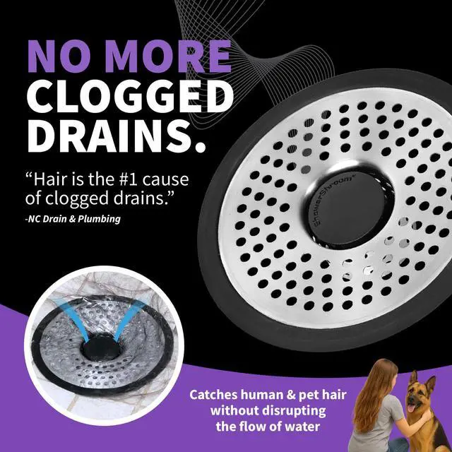 Alt view image 3 of 7 - Ultra Revolutionary Shower Hair Catcher Drain Protector, No Size, Stainless