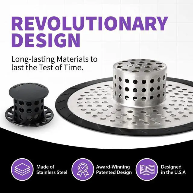 Alt view image 6 of 7 - Ultra Revolutionary Shower Hair Catcher Drain Protector, No Size, Stainless