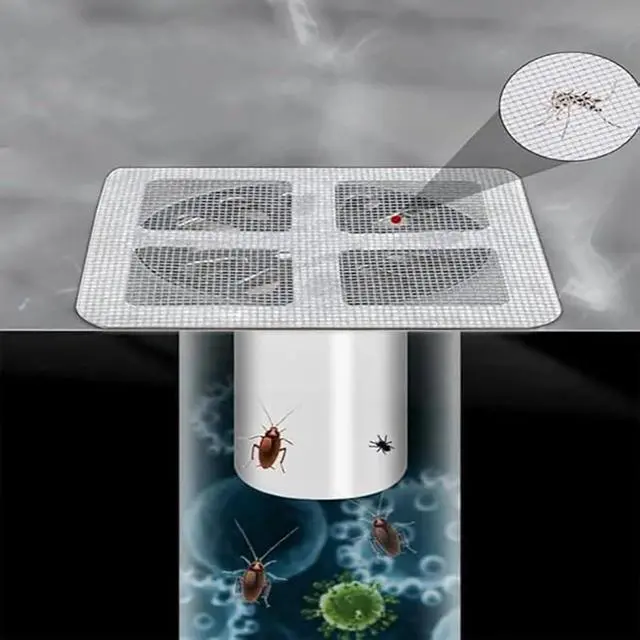 Alt view image 5 of 7 - 20 Pcs Disposable Shower Drain Hair Catcher Mesh Stickers, Bathroom Drain Trap Fine Mesh Kitchen Drain Strainer, Fits Dishwasher, Microwave, Freezer, Refrigerator