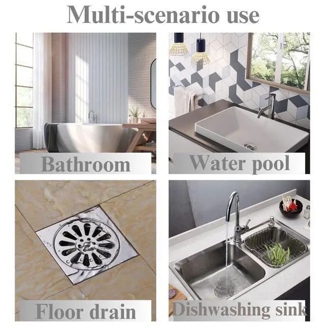 Alt view image 4 of 7 - 20 Pcs Disposable Shower Drain Hair Catcher Mesh Stickers, Bathroom Drain Trap Fine Mesh Kitchen Drain Strainer, Fits Dishwasher, Microwave, Freezer, Refrigerator