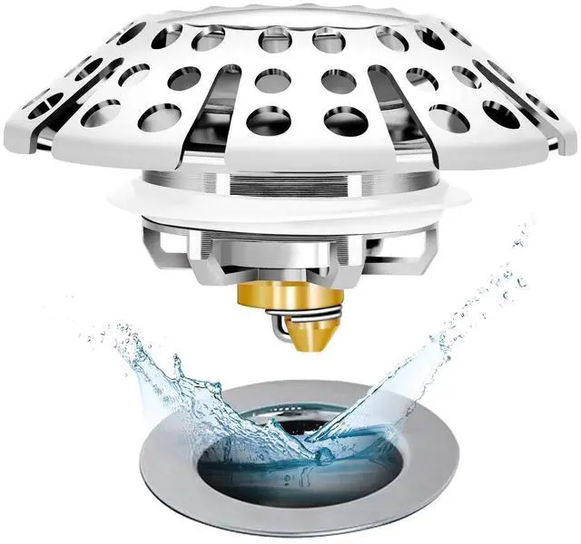 Main image of Bathtub Drain Stopper, Pop Up Tub Stopper with Hair Catcher, Bathtub Plug and Cover with Strainer, Universal for 1.5 to 1.8in Tub Drain