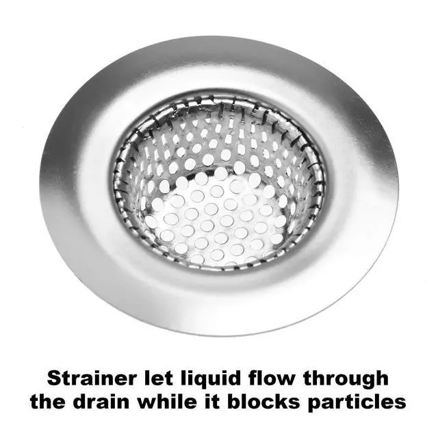 Alt view image 6 of 6 - 2 Pack - 2.25" Top / 1" Basket- Sink Strainer Bathroom, Utility, Slop, Laundry, RV and Lavatory Sink Drain Strainer Hair Catcher. Stainless Steel