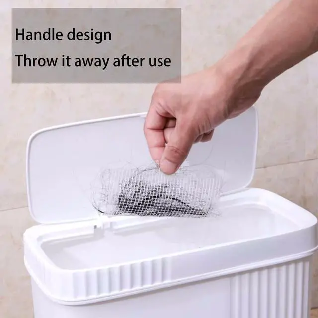 Alt view image 6 of 7 - 4 Inch 30pcs Disposable Shower Drain Hair Catcher Mesh Stickers Floor Drain Sticker Disposable Drain Filter Hair Trap Sticker