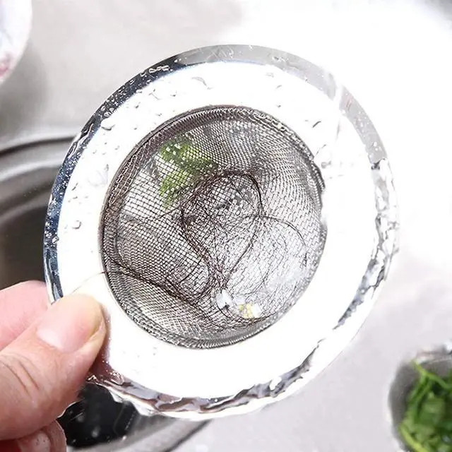 Alt view image 7 of 7 - 2 Pcs Stainless Steel Kitchen Mesh Silver Sink Strainer Large Wide Rim 4.5" Diameter,Perfect for Kitchen Sinks