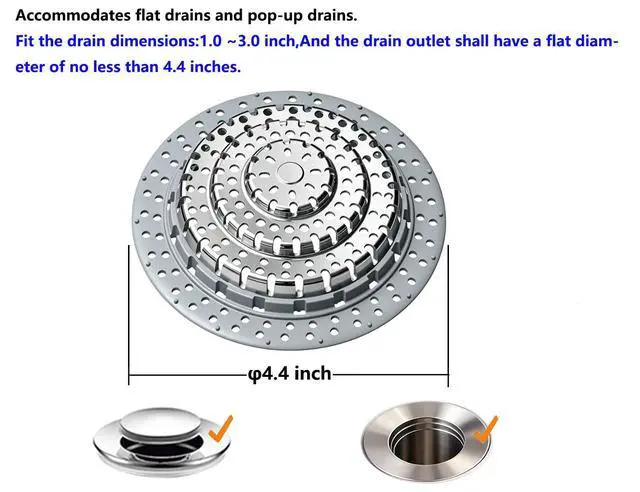 Alt view image 6 of 6 - Bathtub Drain Hair CatcherBathtub Protector Suitable for Bathroom Bathtub, Pop-Up Drains. (Patented Product)