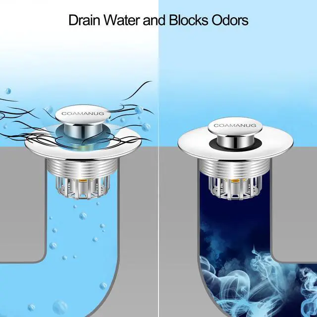 Alt view image 5 of 7 - Bathtub Stopper | Shower Drain Hair Catcher, Pop-up Tub Stopper with Strainer | Bathroom Drain Plug | Drain Protector for 1-1/2 to 1-3/4"" Bath Drain Hole