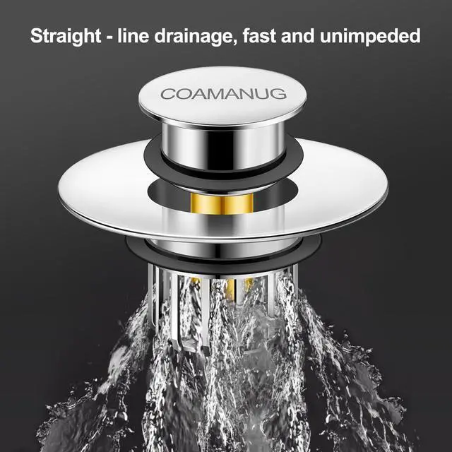Alt view image 7 of 7 - Bathtub Stopper | Shower Drain Hair Catcher, Pop-up Tub Stopper with Strainer | Bathroom Drain Plug | Drain Protector for 1-1/2 to 1-3/4"" Bath Drain Hole