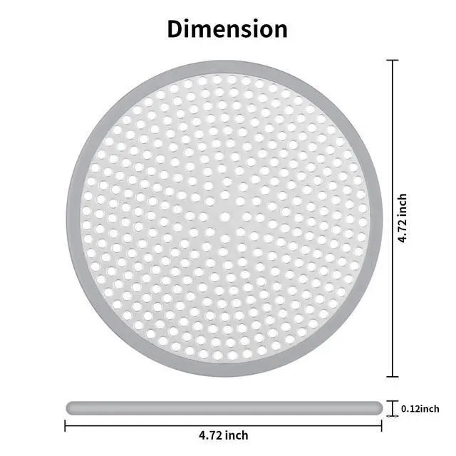 Alt view image 2 of 7 - Shower Drain Hair Catcher - 2PCS 4.72 Shower Stall Sink Drain Cover Strainer, Stainless Steel Bathtub Hair Filter Trap Stopper, Bathroom Floor Screen Protector with Silicone Rim