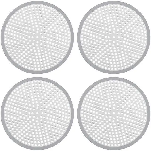 Main image of Shower Drain Hair Catcher - 2PCS 4.72 Shower Stall Sink Drain Cover Strainer, Stainless Steel Bathtub Hair Filter Trap Stopper, Bathroom Floor Screen Protector with Silicone Rim
