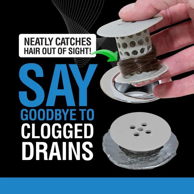 Alt view image 2 of 7 - Bathtub Drain Hair Catcher in-Drain Tub Strainer & Clog Prevention Protector, Fits Standard 1.41.75 Tub Drains, Easy Clean, Captures Human & Pet Hair Out of Sight (Gray)