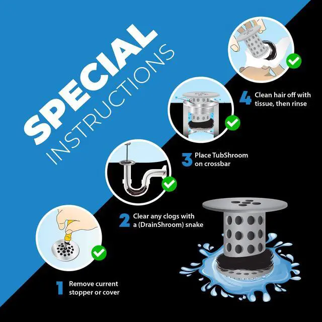 Alt view image 7 of 7 - Bathtub Drain Hair Catcher in-Drain Tub Strainer & Clog Prevention Protector, Fits Standard 1.41.75 Tub Drains, Easy Clean, Captures Human & Pet Hair Out of Sight (Gray)