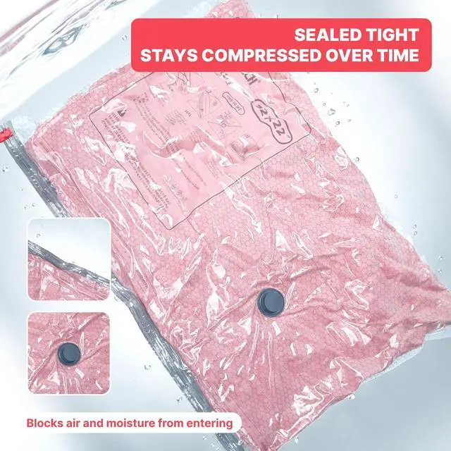 Alt view image 2 of 7 - 9Pack Travel Vacuum Storage Bags with USB Pump, Carry-On Size Vacuum Seal Bags for Clothing & Luggage, Heavy Duty Reusable Space Saver Compression Bags for Suitcase Packing