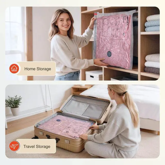 Alt view image 7 of 7 - 9Pack Travel Vacuum Storage Bags with USB Pump, Carry-On Size Vacuum Seal Bags for Clothing & Luggage, Heavy Duty Reusable Space Saver Compression Bags for Suitcase Packing