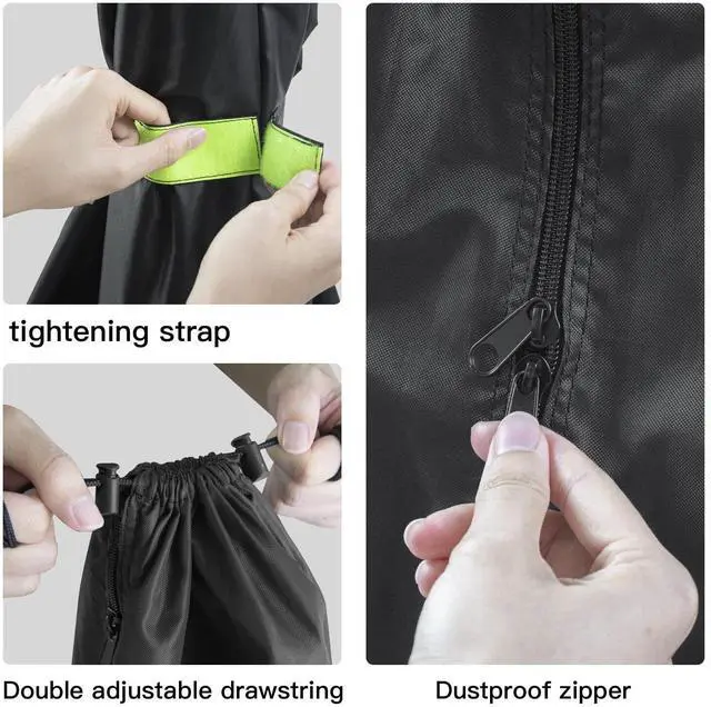 Alt view image 3 of 7 - Upright Vacuum Cleaner Storage Bag 420D PVC Dustproof and Waterproof Cleaner Protective Black Cover