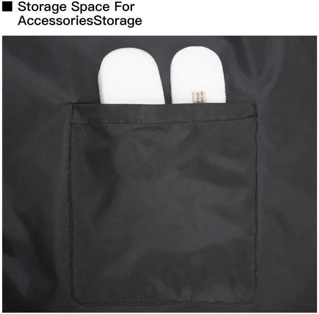 Alt view image 5 of 7 - Upright Vacuum Cleaner Storage Bag 420D PVC Dustproof and Waterproof Cleaner Protective Black Cover