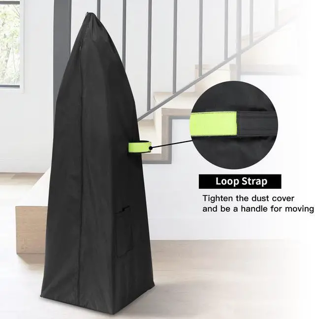 Alt view image 6 of 7 - Upright Vacuum Cleaner Storage Bag 420D PVC Dustproof and Waterproof Cleaner Protective Black Cover
