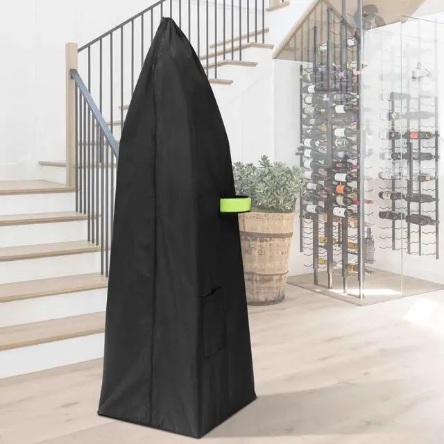 Alt view image 7 of 7 - Upright Vacuum Cleaner Storage Bag 420D PVC Dustproof and Waterproof Cleaner Protective Black Cover