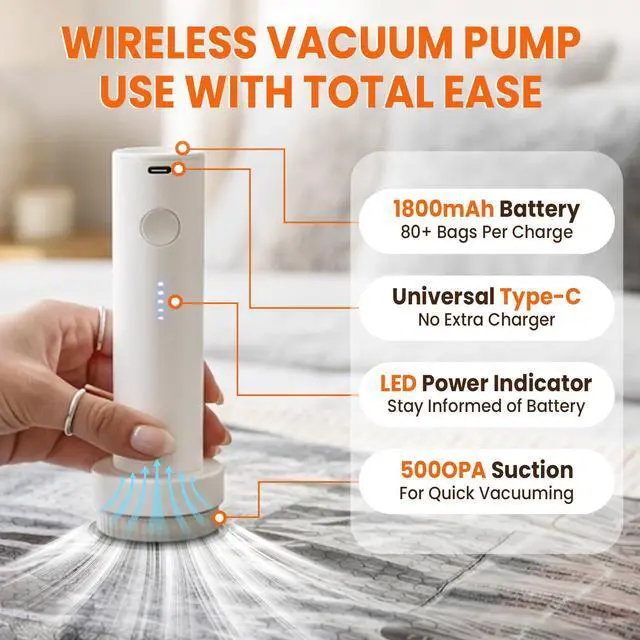 Alt view image 2 of 7 - Vacuum Storage Bags for Travel with Cordless Pump, 15 Pack Vacuum Seal Bags for Clothing, 85% Space Saver Bags for Luggage, Blankets, Ideal for Home, Seasonal Storage, Compression Packing for Vacation