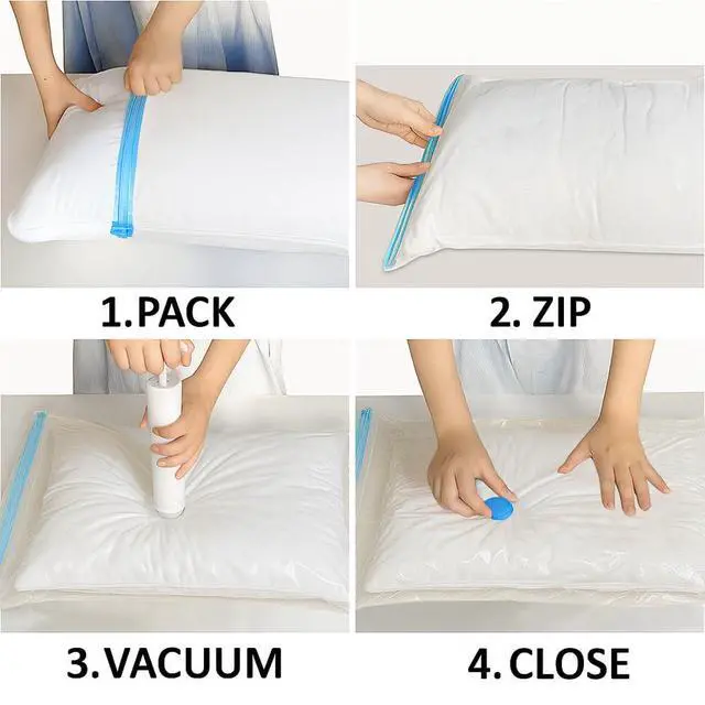 Alt view image 2 of 5 - Vacuum Bags for Travel with Pump,8 Pack Vacuum Storage Bags for Bedding and Clothing,Space Saver Bags for Travel and Home(with Hand Pump, Medium 50 * 70)