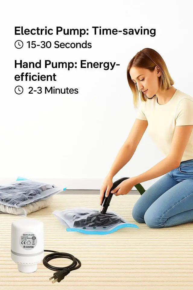 Alt view image 6 of 7 - Vacuum Storage Bags with Electric Pump and Hand Pump,8 Pack Vacuum Seal Bags for Clothing,Space Saver Bags for Travel and Home(Jumbo 80 * 100)