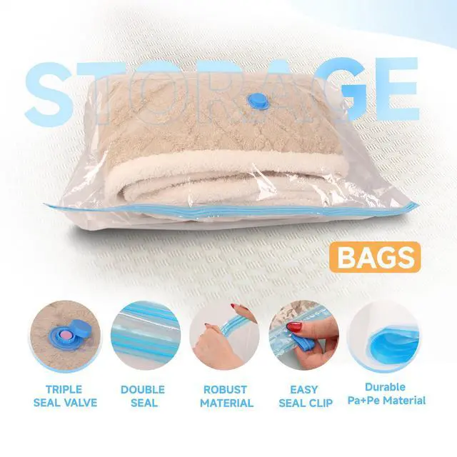 Alt view image 5 of 7 - 6 Pack XXL Jumbo Vacuum Storage Bags with Electric Air Pump, Space Saver Bags,Compression for Comforters and Blankets,Duvets,Pillows,Travel(47.2x35 in)