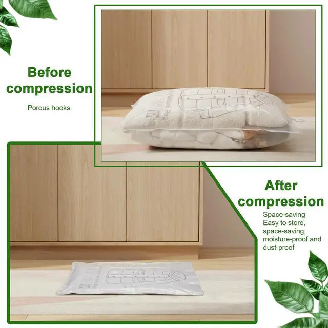 Alt view image 6 of 7 - 6 Pack Hanging Vacuum Storage Bag, 43.3 x 27.6 inch Hanging Vacuum Sealer Storage Space Saver Bags, Reusable Space Saver Bags, for Suits, Dress, Jackets, Clear