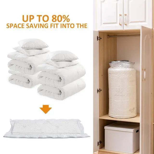 Alt view image 3 of 7 - Vacuum Bag 94.5x47.2 in Space Saver Vacuum Storage Bags Oversized Vacuum Bags Twin Mattress Vacuum Bag King Mattress Bag Vacuum Sealer Bag for Memory Foam Mattress Moving Shipping Storage