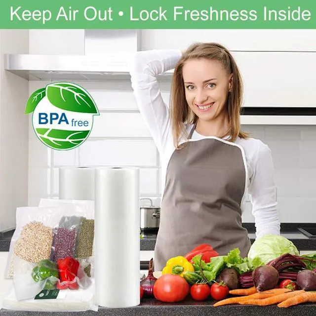 Alt view image 6 of 7 - 150 Count Vacuum Sealer Bags 50 of Each Size 50 Pint 6"X10",50 Quart 8"X12"and 50 Gallon11"X16" BPA Free Sous Vide Seal a Meal Vaccume Seal Pre-Cut Combo Pack Bag