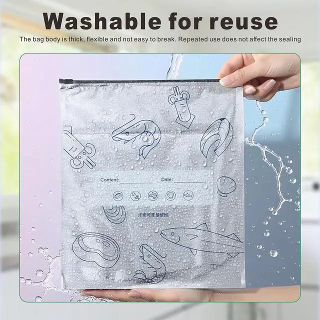 Alt view image 7 of 7 - 40PCS Reusable Aluminum Foil Sealable Storage Bags -2026 Resealable Vacuum Zipper Pouches for Food- Stand-Up Zipper Food Bags, 3 Sizes(Small, Medium, Large) for Kitchen, Meal Prep & Freezer Storage