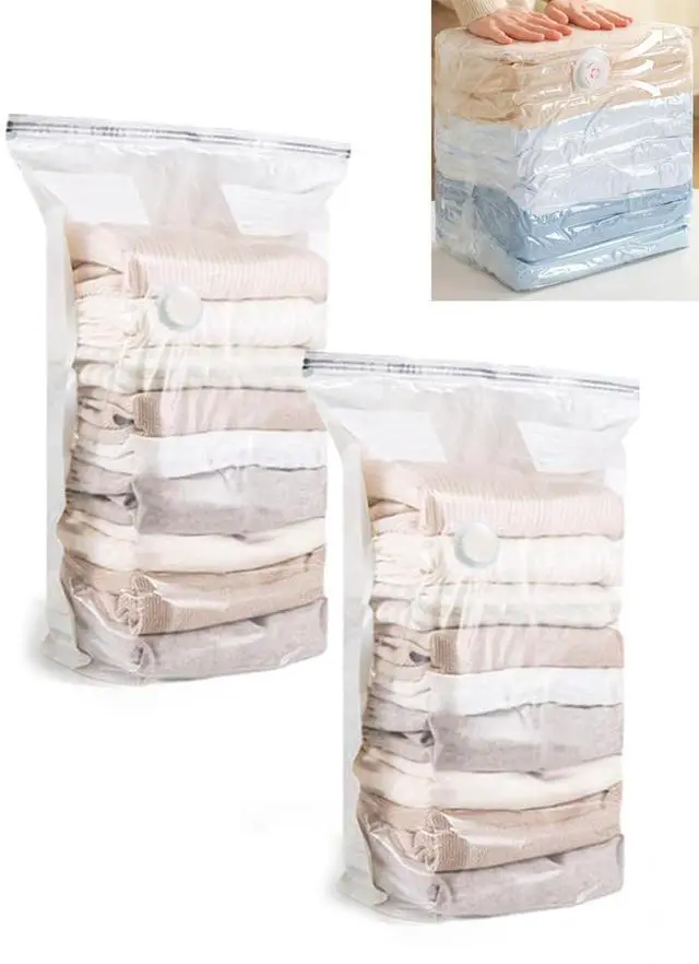 Main image of 2PCS NoPump Vacuum Storage Bags,Storage Compression Bags, Large Cube Vacuum Seal Bags, Heavy-Duty Press & Seal for Clothes, No Pump Needed (Medium)