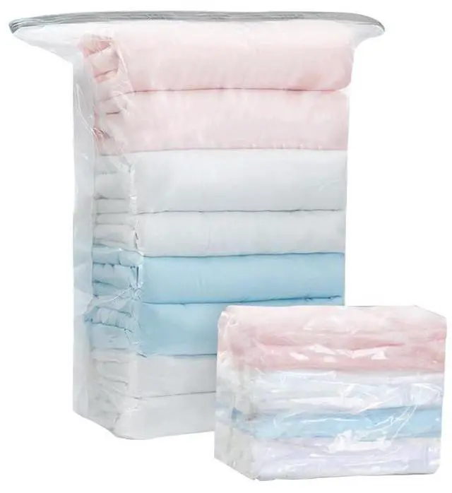 Alt view image 4 of 7 - 2PCS NoPump Vacuum Storage Bags,Storage Compression Bags, Large Cube Vacuum Seal Bags, Heavy-Duty Press & Seal for Clothes, No Pump Needed (Medium)