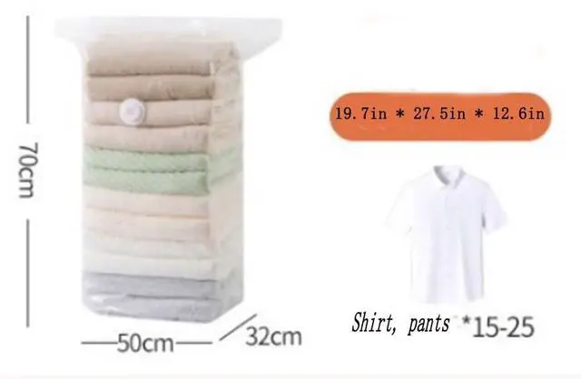 Alt view image 7 of 7 - 2PCS NoPump Vacuum Storage Bags,Storage Compression Bags, Large Cube Vacuum Seal Bags, Heavy-Duty Press & Seal for Clothes, No Pump Needed (Medium)