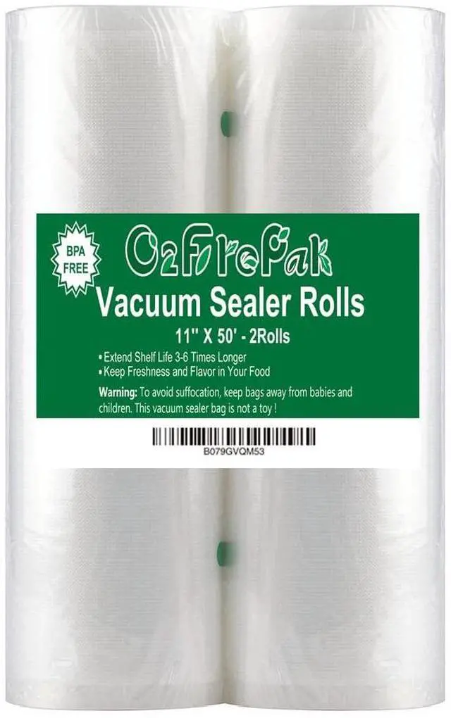 Main image of 2Pack (Total 100Feet) 11x50 Rolls Vacuum Sealer Bags Rolls with BPA Free,Heavy Duty Vacuum Food Sealer Storage Bags Rolls,Cut to Size Roll,Great for Sous Vide