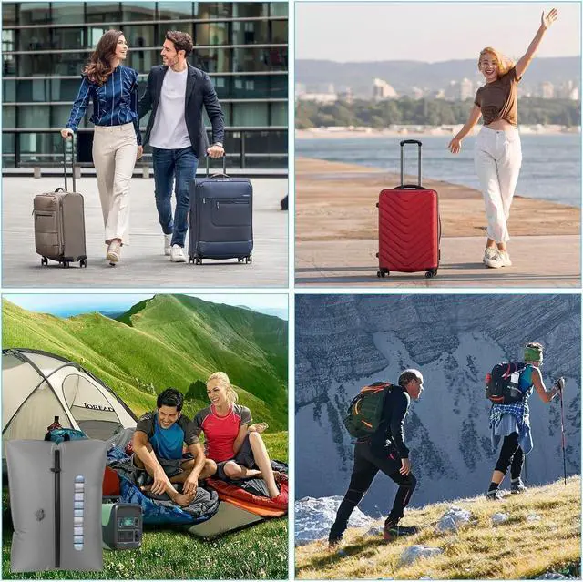 Alt view image 7 of 7 - Vacuum Travel Bags with Pump - Reusable Vacuum Compression Bags, 420D Reinforced Nylon - Tear Resistant, IP67 Waterproof & Odor-isolating, Space Saver Travel Pack Vacuum Kit (Grey,33L 1PC+Pump)