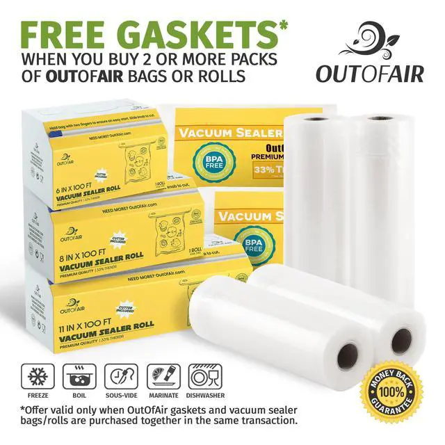 Alt view image 7 of 7 - 11" x 100' Vacuum Sealer Bags Rolls & Dispenser Cutter Box - BPA Free, 4 mil thick - Great for Sous Vide - Works with Food Saver Machines