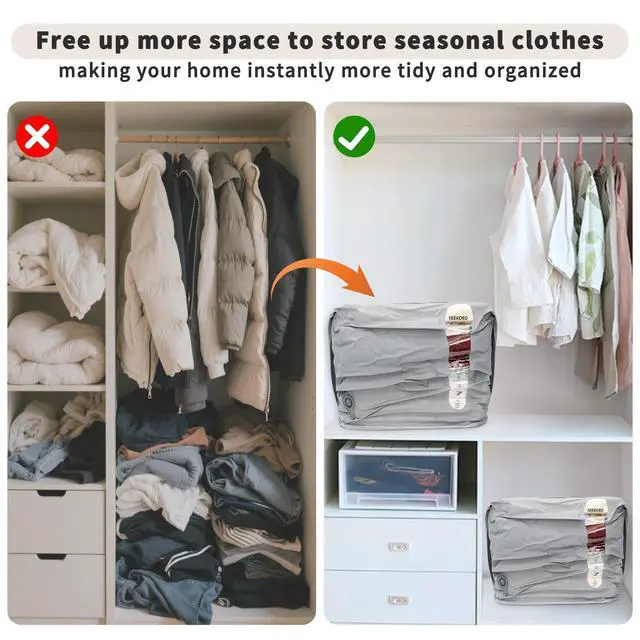 Alt view image 3 of 7 - Vacuum Storage Bags for Home, Professional IP67 Waterproof Reusable Vacuum Compression Bags for comforter and Clothing, Large Vacuum Seal Bag for Bedding (1 Pack, No Pump)