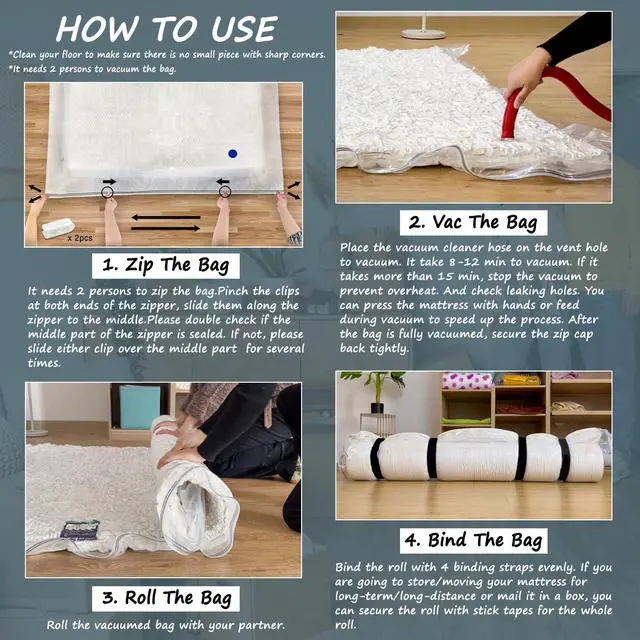 Alt view image 6 of 7 - Vacuum Mattress Bag for Memory Foam and Latex