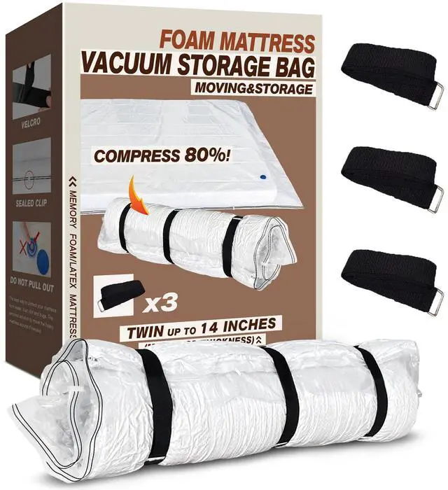 Main image of Twin Mattress Vacuum Bag for Moving Storage Shipping